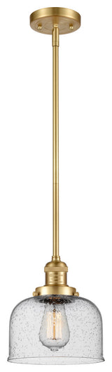 Large Bell 1 Light Mini Pendant, Satin Gold, Seedy