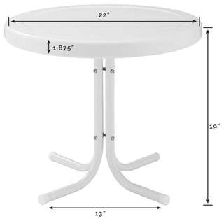 Retro Metal Side Table, Alabaster White