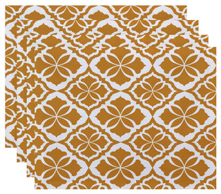 Ceylon, Geometric Print Placemat, Gold