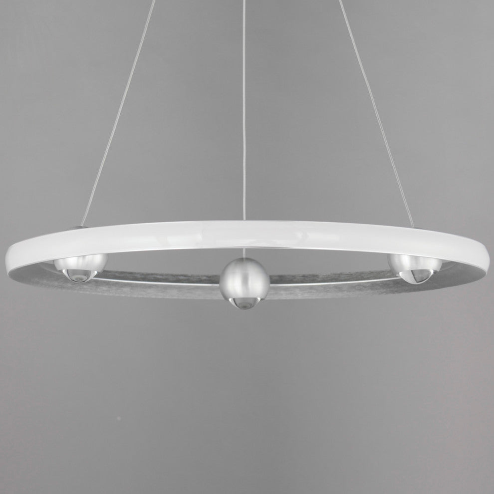 ET2 E23512 Nodes 24"W LED Ring Chandelier - Black