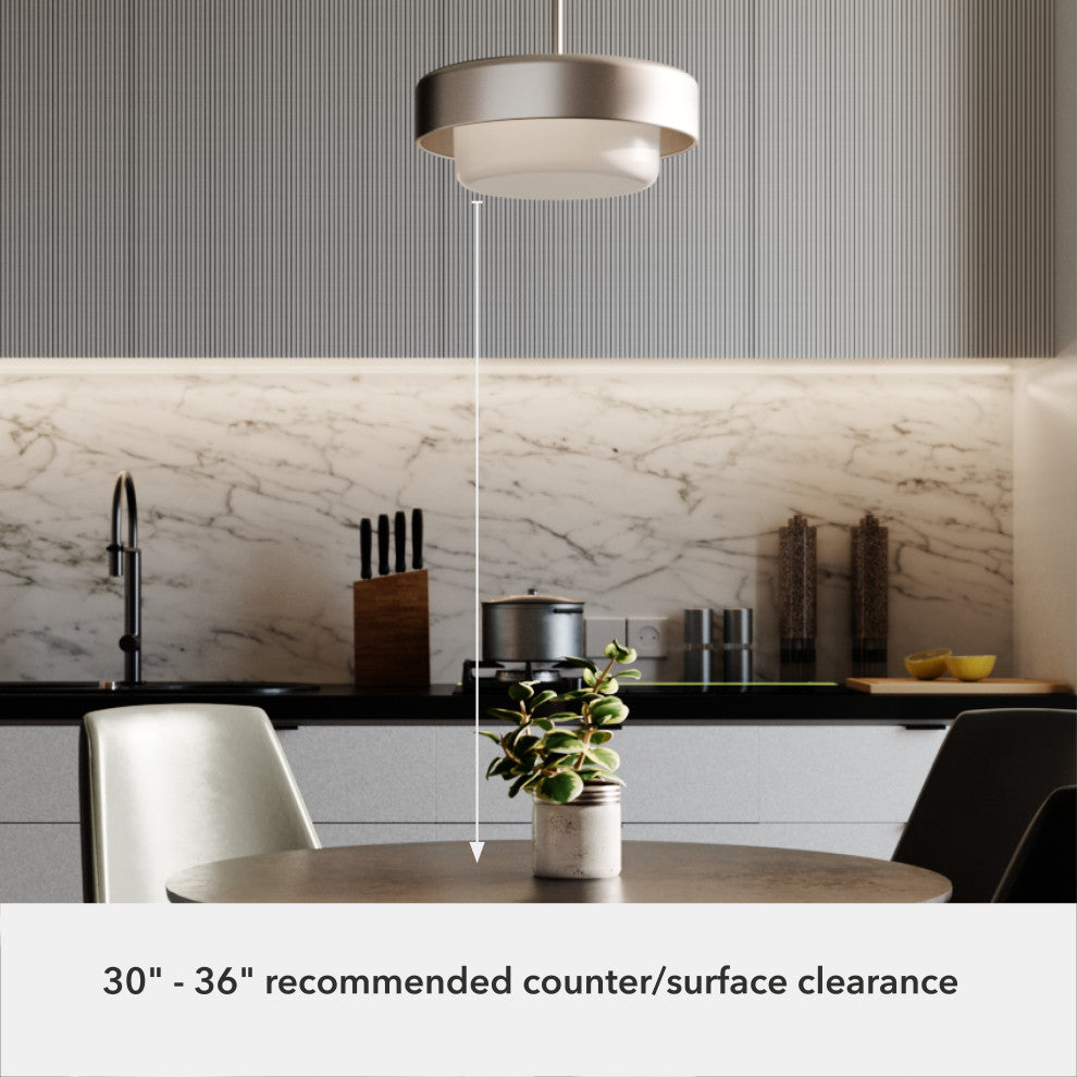 Station Brushed Nickel, Frosted Cased White Glass 2 Light Pendant Ceiling Light