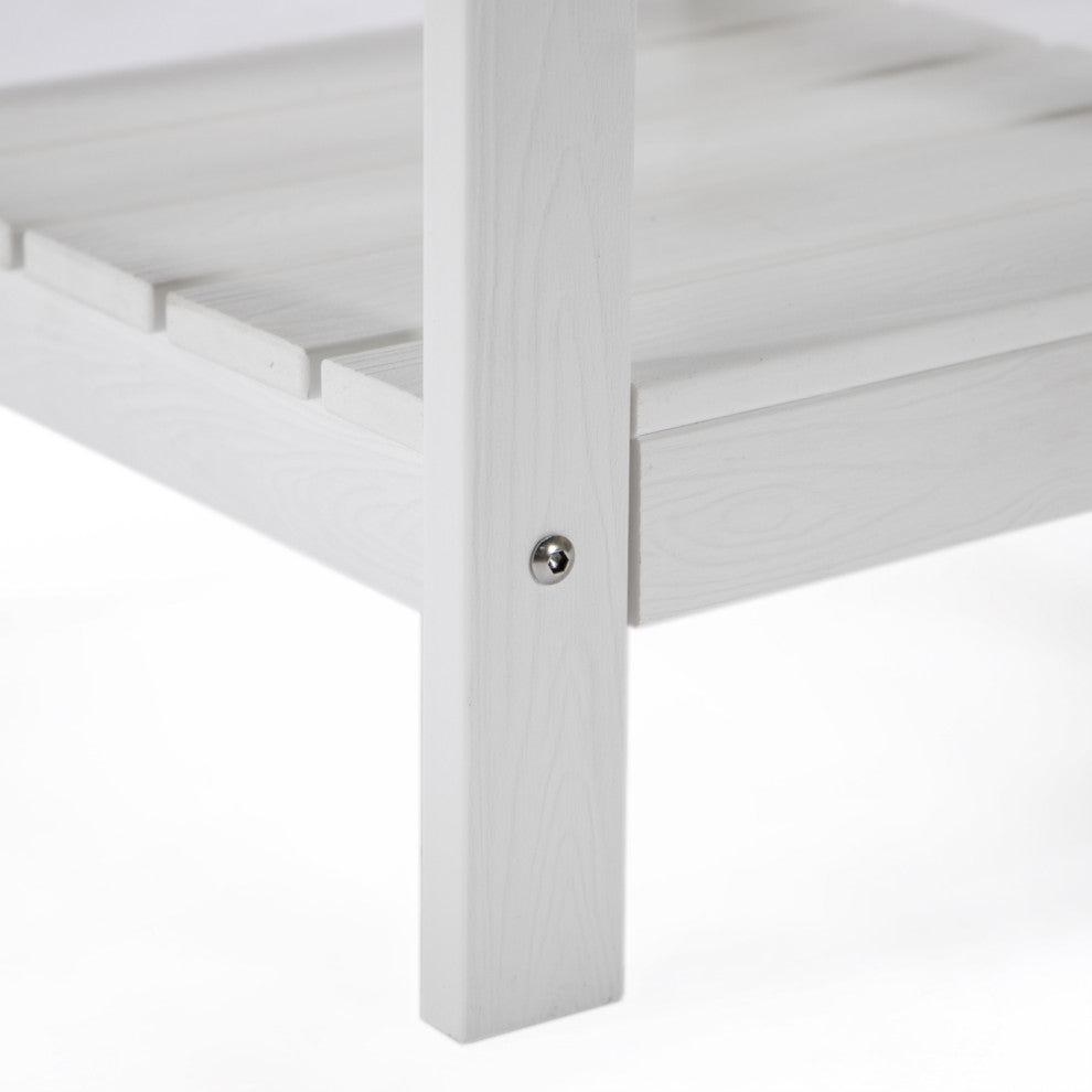 Inspired Home Daylan Outdoor Table, Weather Resistant, White