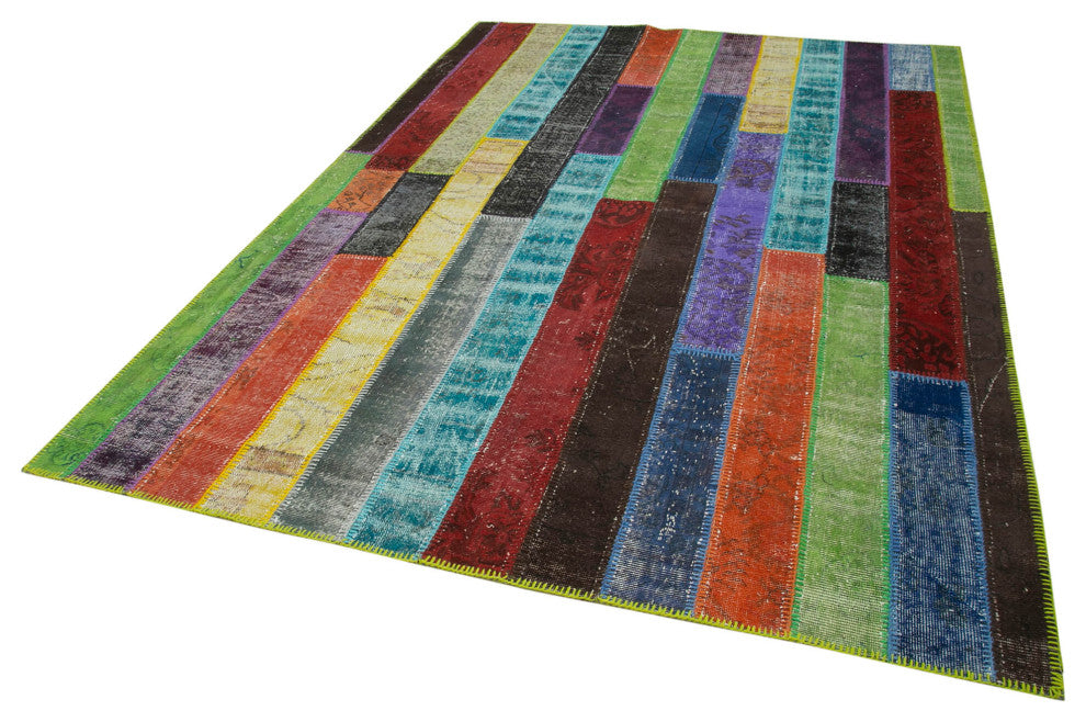 Rug N Carpet - Handmade Anatolian 6' 8" x 9' 11" Antique Patchwork Area Rug