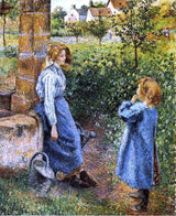 Camille Pissarro A Young Woman and Child at the Well Wall Decal