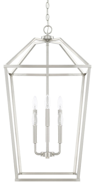 Birch Six Light Foyer Pendant, Brushed Nickel