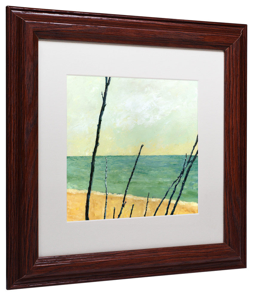 'Branches on the Beach' Matted Framed Canvas Art by Michelle Calkins