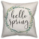 Hello Spring Wreath 20x20 Throw Pillow