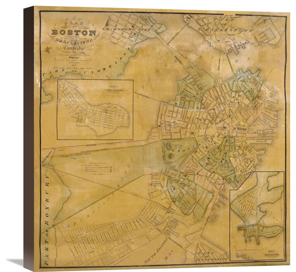 "Boston, 1835" Stretched Canvas Giclee by George G. Smith, 22"x22"