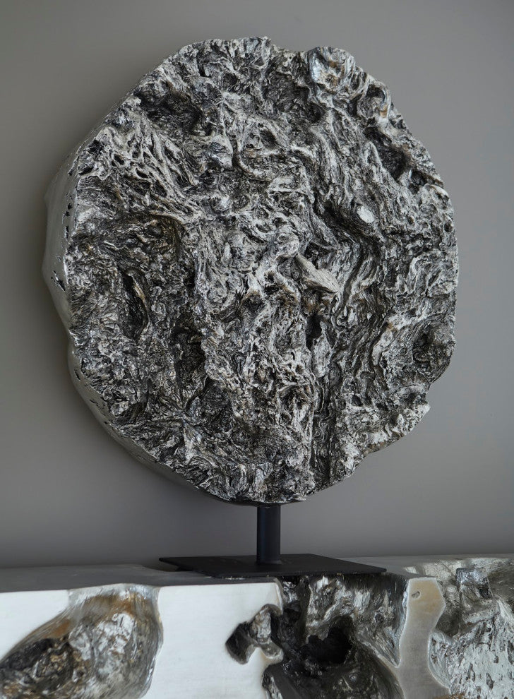 Cast Root Silver Standing Sculpture