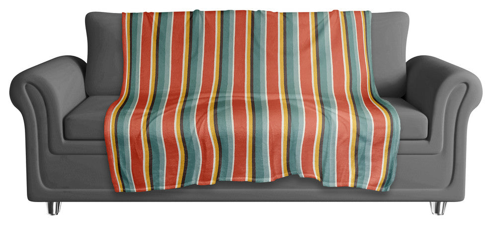 Stripes in Red Fleece Blanket