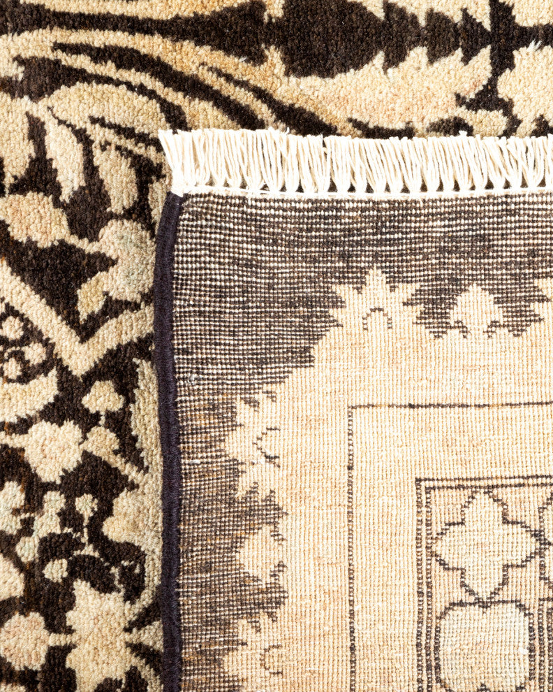 Pandey One-of-a-Kind Hand-Knotted Area Rug Black, 6'3"x9'2"