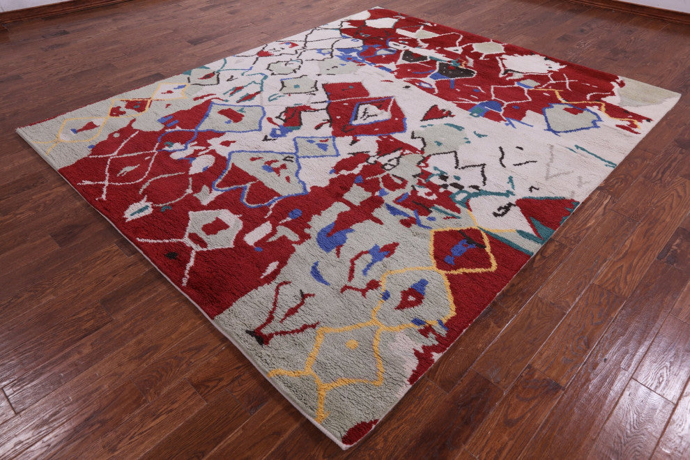 8' 4" X 10' 1" Moroccan Handmade Wool Rug Q9270