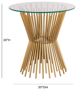 Grace Glass Side Table - Gold