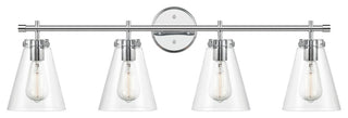 4-Light 35" Chrome Bathroom Vanity Light