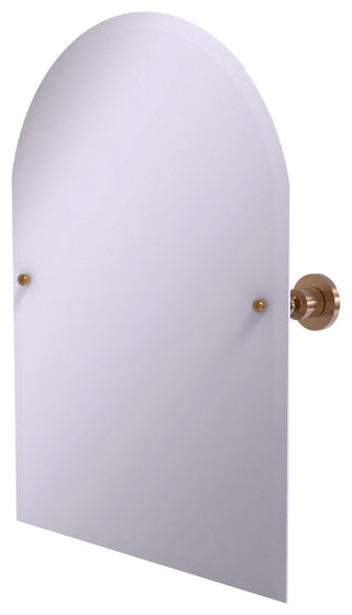 Frameless Arched Top Tilt Mirror with Beveled Edge, Brushed Bronze
