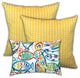 3-Piece Set Yellow Fish Art Indoor Outdoor Zippered Pillows