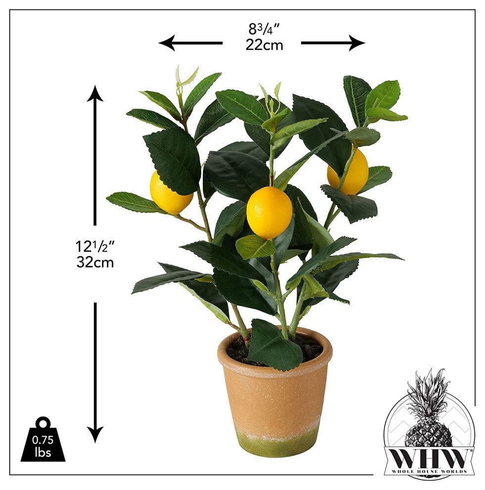 Potted Lemon Topiary Tree , 12.5 Inches