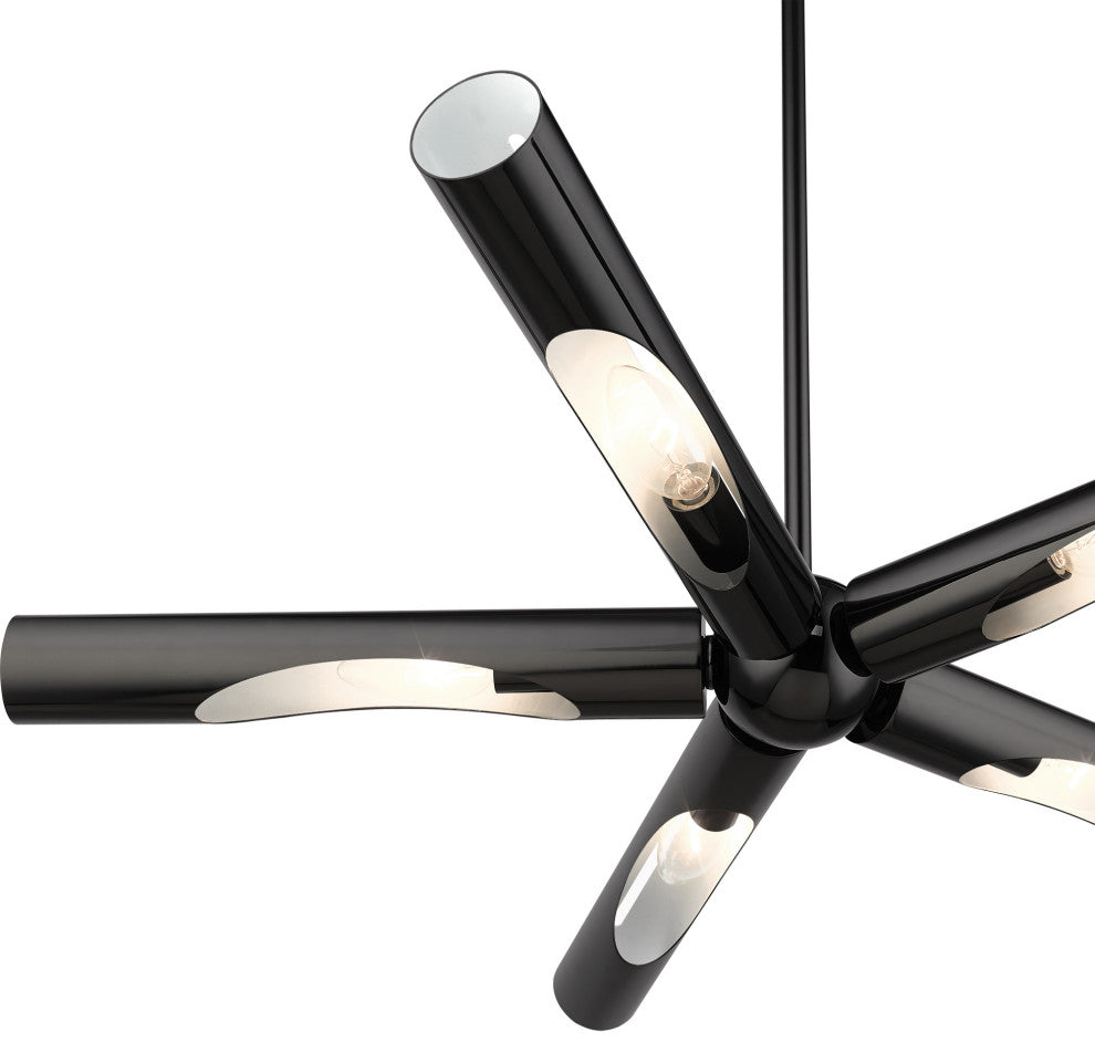 Black Chrome Contemporary, Minimal, Industrial, Urban, Sleek Chandelier