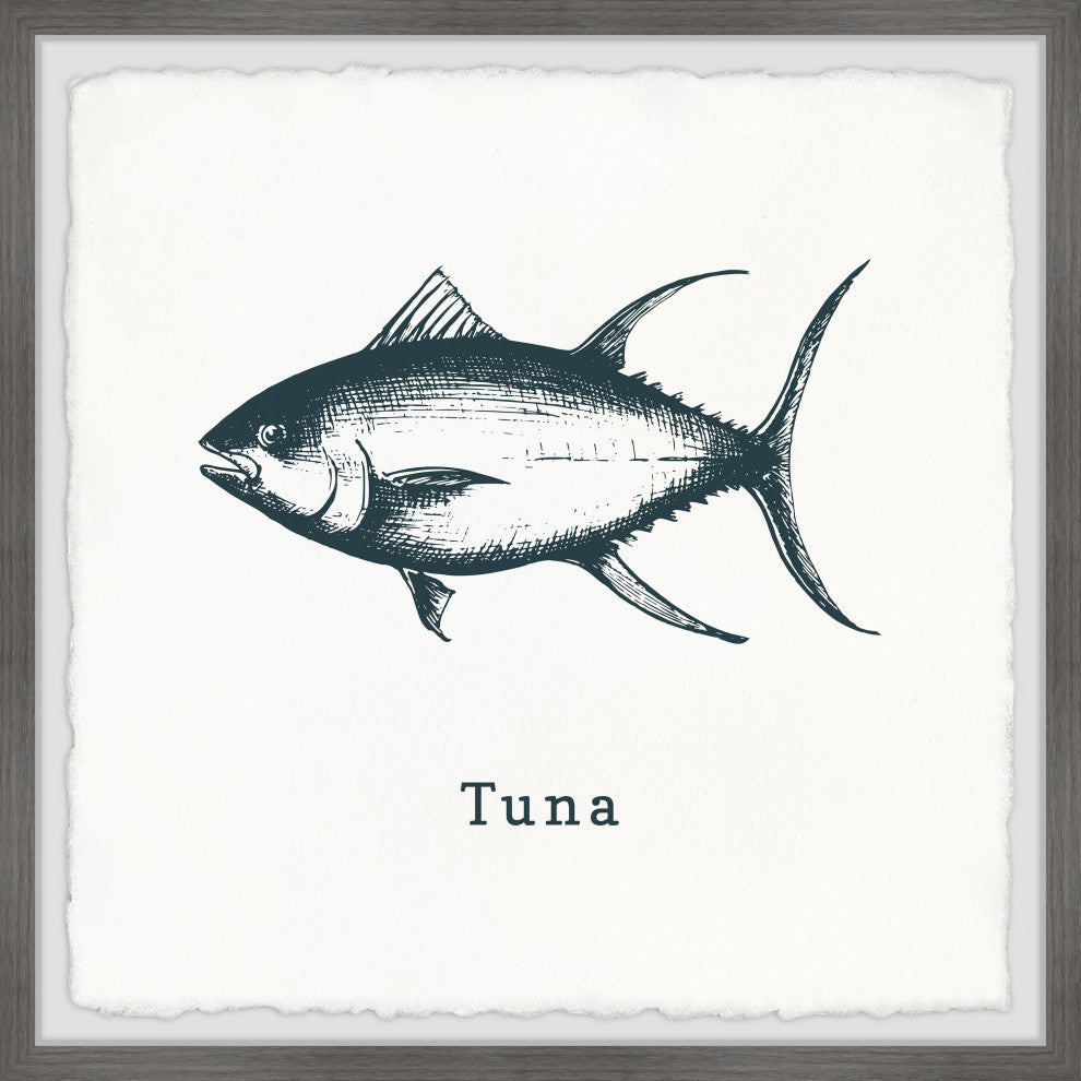 "Tuna in White" Framed Painting Print, 12x12