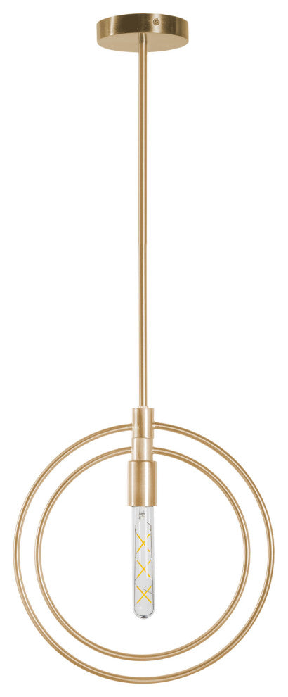 Nyla Single Light Brass Circular Pendant