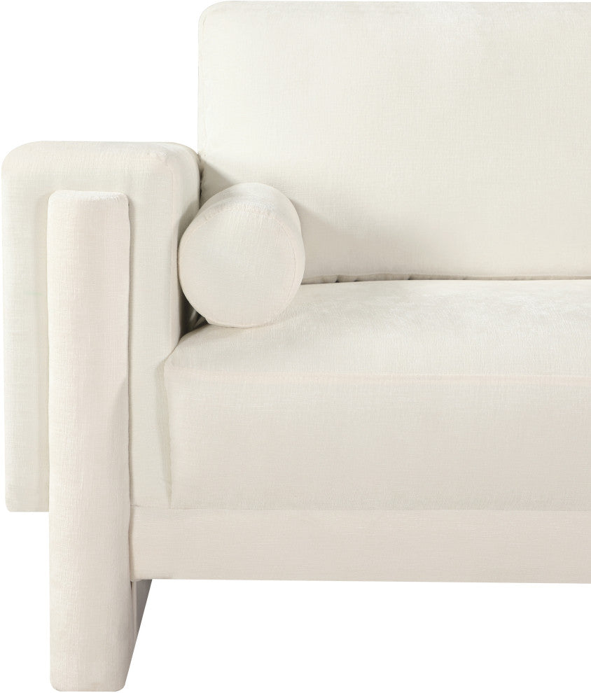 Madeline Chenille Fabric Upholstered Chair, Cream, Chair