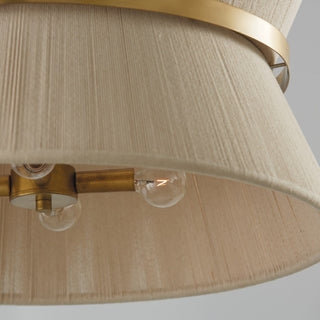 Capital Lighting Cecilia 8-Light Pendant, Bleached Natural Rope/Patina Brass