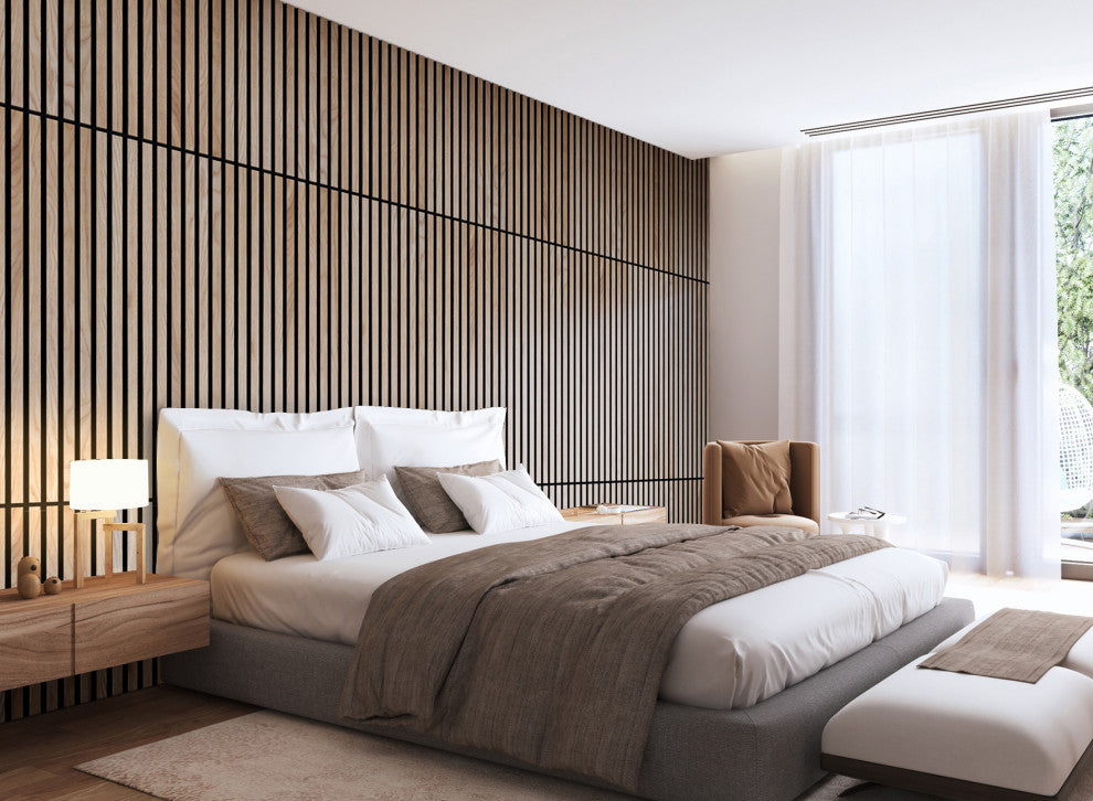 Acoustic Wood Panels, Set of 2 Slat Wall Panels - Oslo