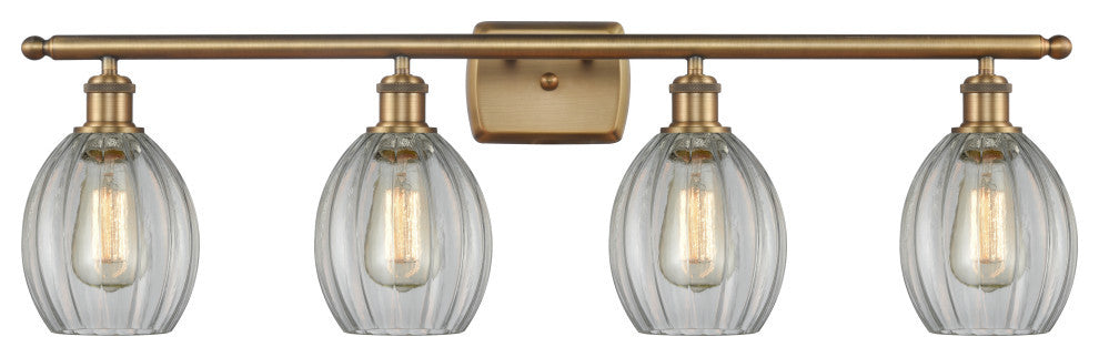 Eaton 3-Light Bath Vanity-Light, Brushed Brass, Clear