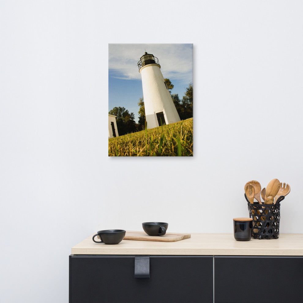 Turkey Point Lighthouse Coastal Landscape Photography Canvas Wall Art, 18" X 24"