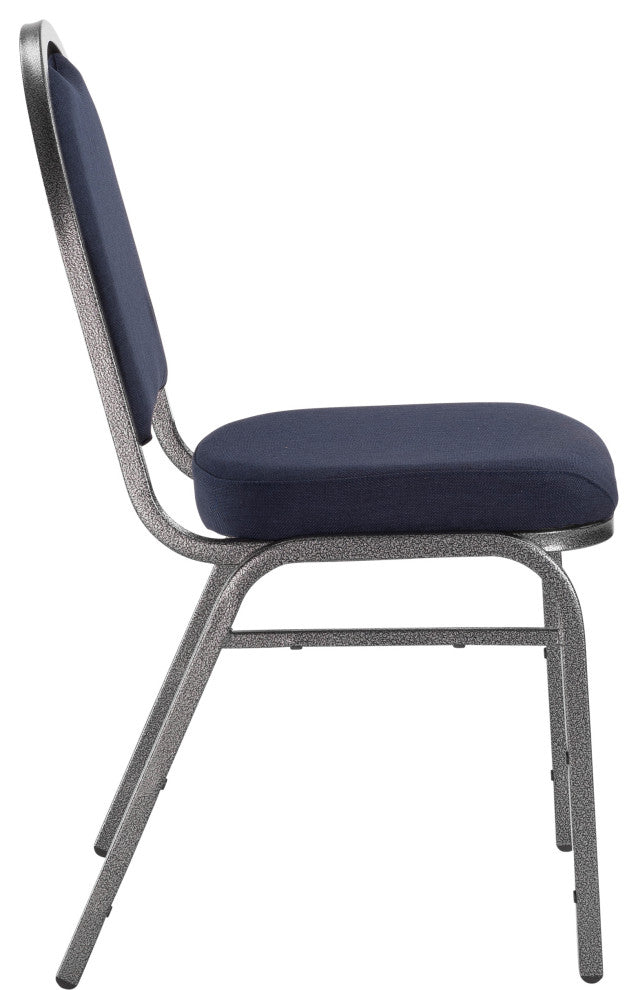 NPS 9200 Fabric Stack Chair, Midnight Blue Seat/ Silvervein Frame