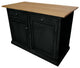 Traditional Kitchen Island With Trash Bin Compartment, Black