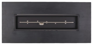 Jasmine Outdoor Iron 50K BTU Rectangular Fire Pit Table, Brushed Black