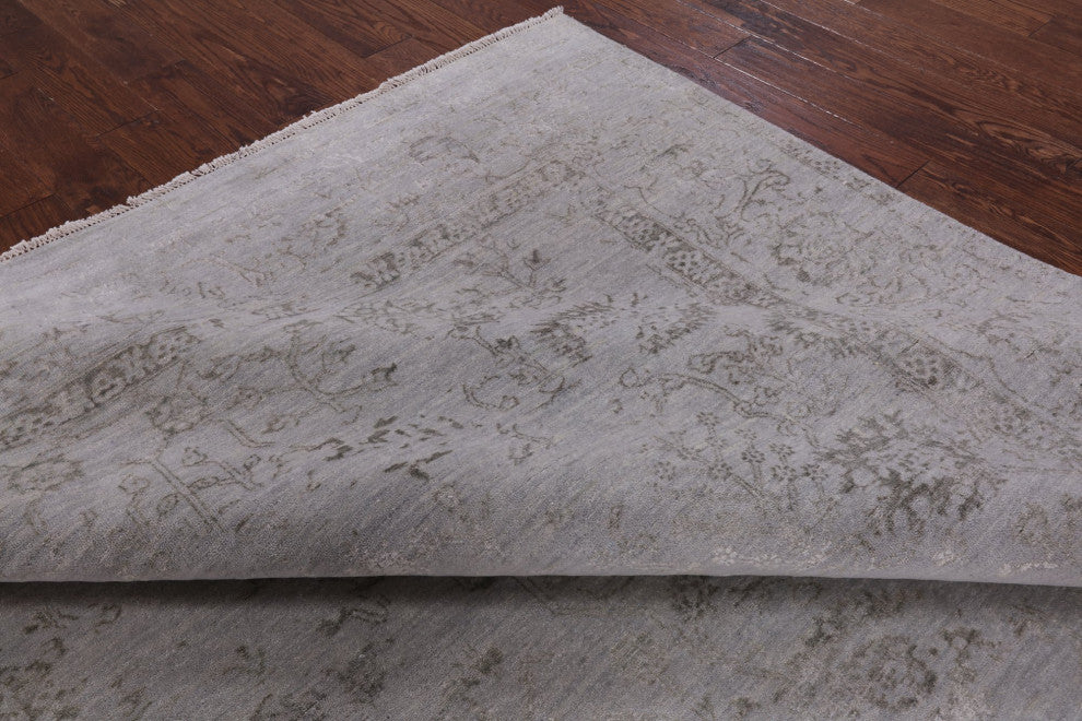 8' 1" X 10' 2" Persian Contemporary Wool and Silk Hand Knotted Area Rug Q3859