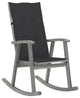 Vidaxl Rocking Chair With Cushions Gray Solid Acacia Wood