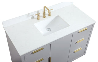 48" Single Bathroom Vanity, Gray, With Backsplash