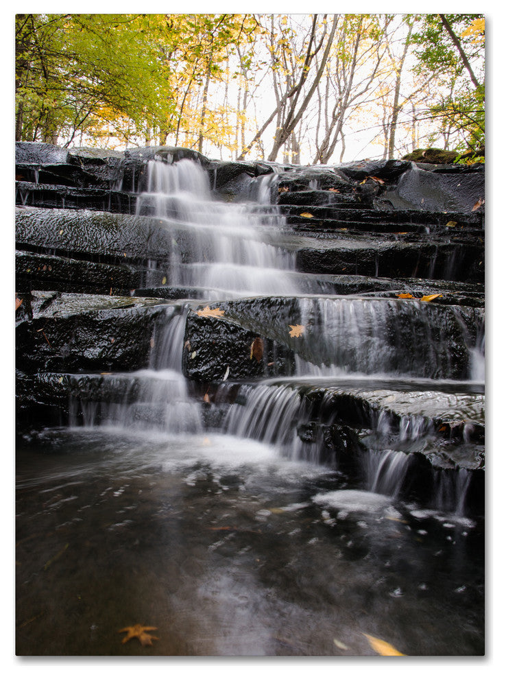 'Waterfall at Lake View' Canvas Art by Kurt Shaffer