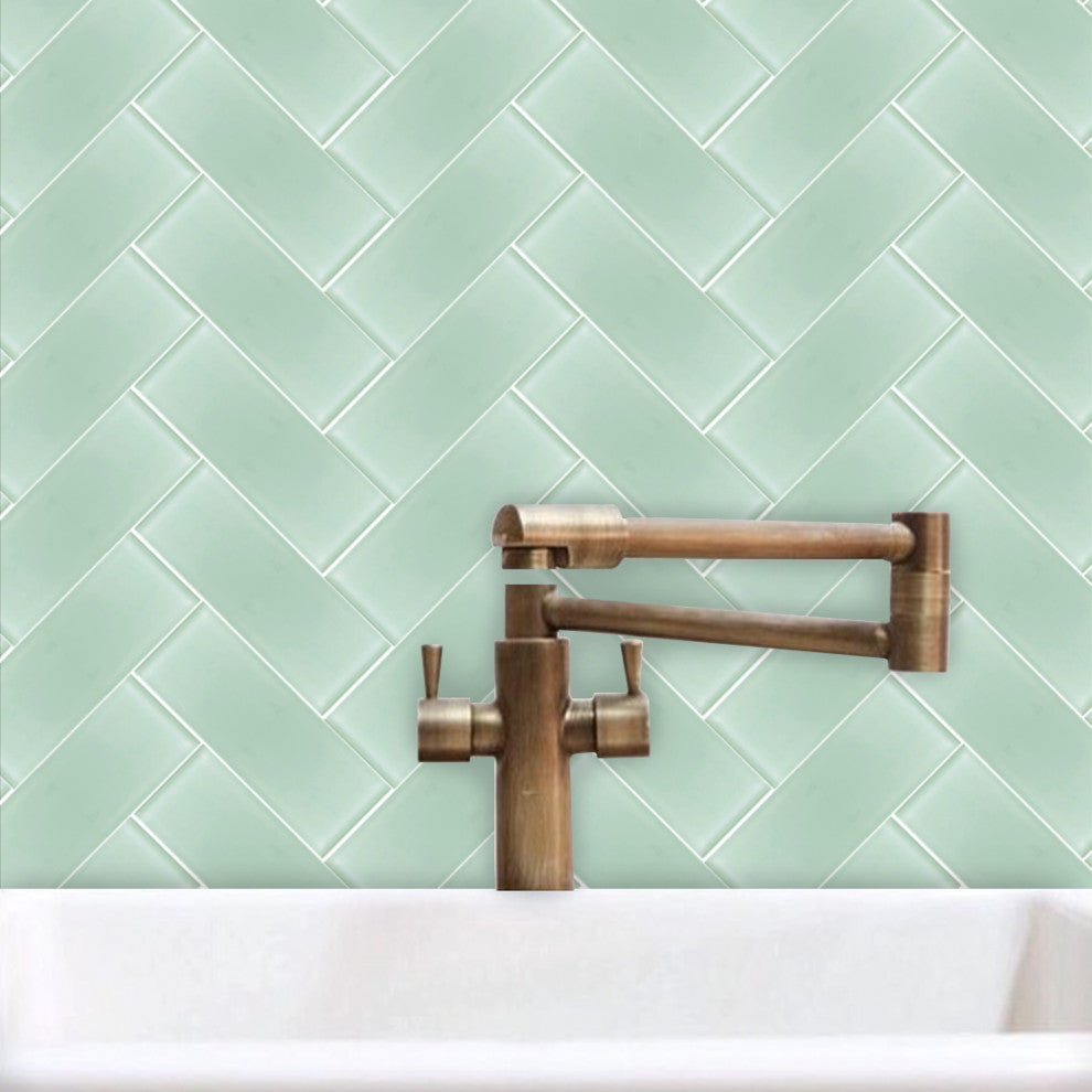 3x8 Seafoam Tile, Seafoam