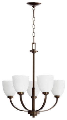 Quorum Lighting (6060-5-86) Reyes Transitional Chandelier in Oiled Bronze