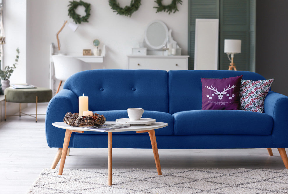 Cool Christmas Deer Accent Pillow, Passion Flower, 18"x18"