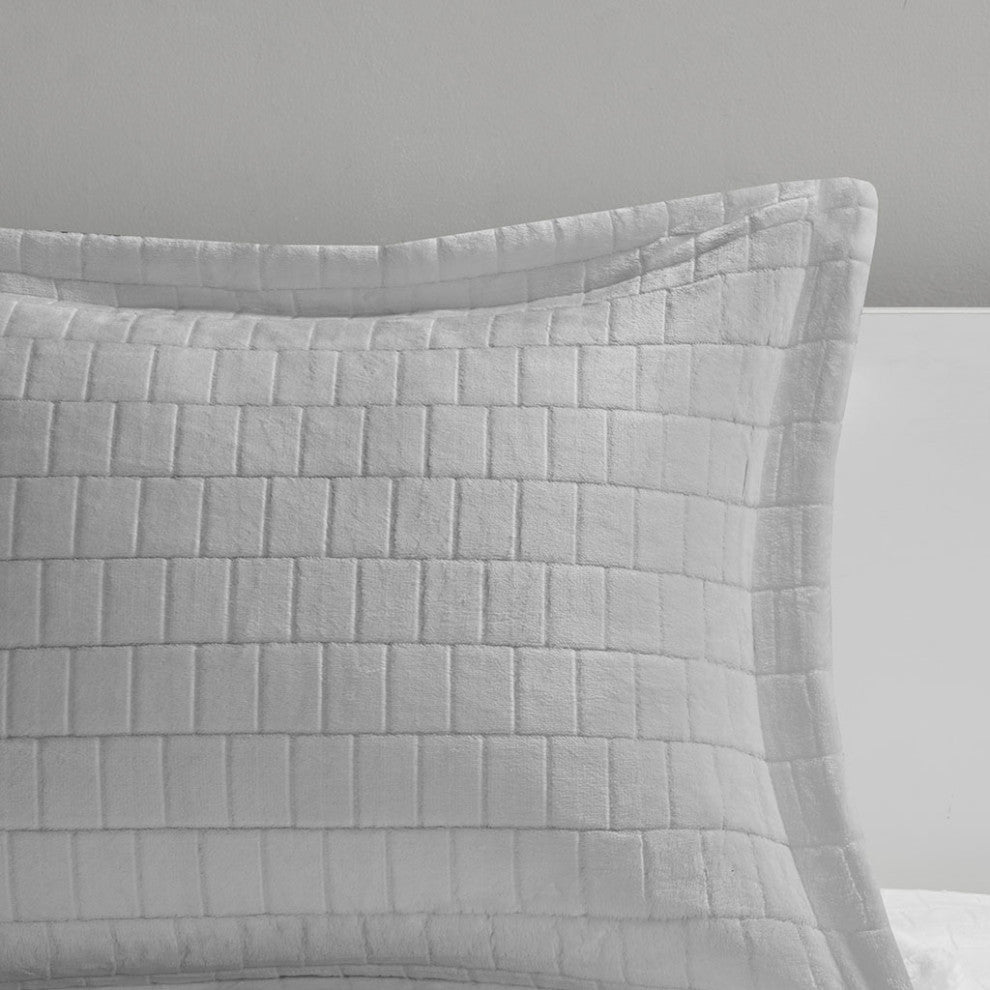 True North by Sleep Philosophy Laurie Tegula Plush Sherpa Comforter Set, Grey, G