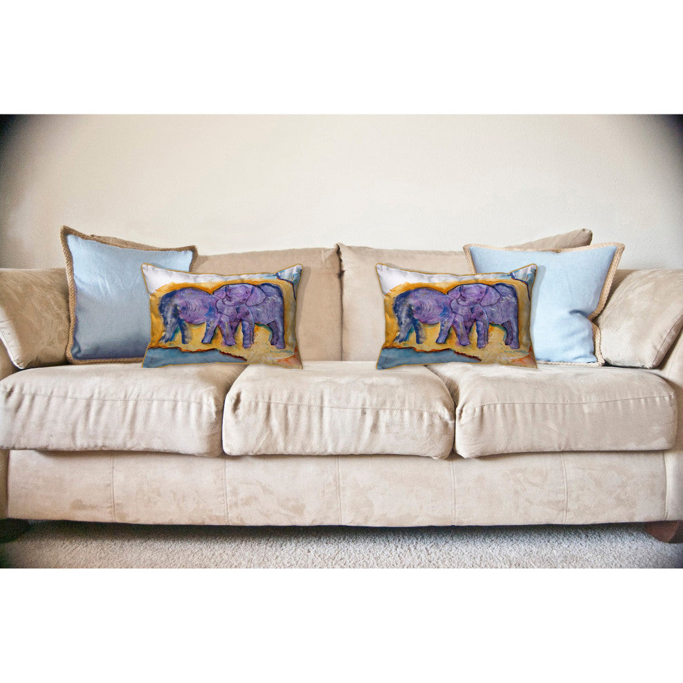 Elephants Large Indoor/Outdoor Pillow 16x20