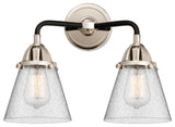 Small Cone Bath Vanity Light, Black Polished Nickel, Seedy, Seedy