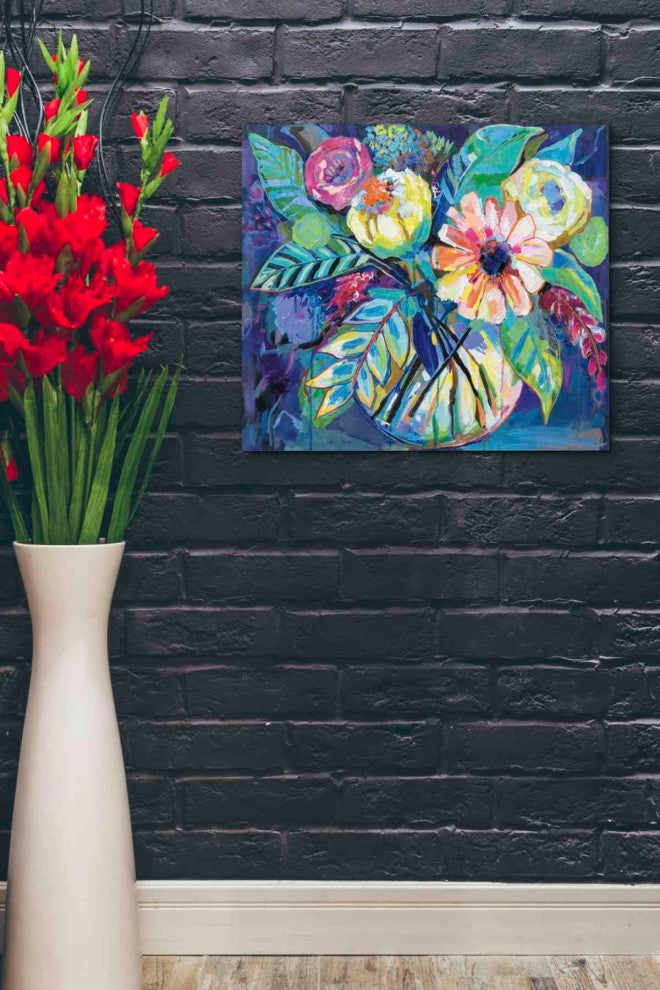 Epic Graffiti "Happiness" by Jeanette Vertentes, Giclee Canvas Wall Art, 24"x20"