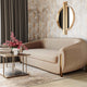 Lina Upholstered Sofa, Cafe Au Lait Brown Velvet