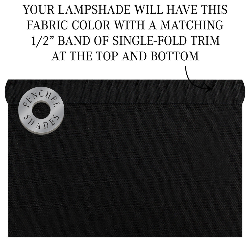 FenchelShades Drum Lampshade 12"x12"x12", Linen Black