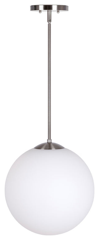 1-LT 14" Globe Glass Pendant, Brushed Nickel