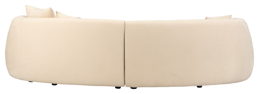 4-Seat Curved Sofa, Ivory/Beige