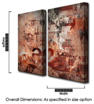 Abstract ABS XB, Canvas Wall Art, 2-Panels 24"x12"