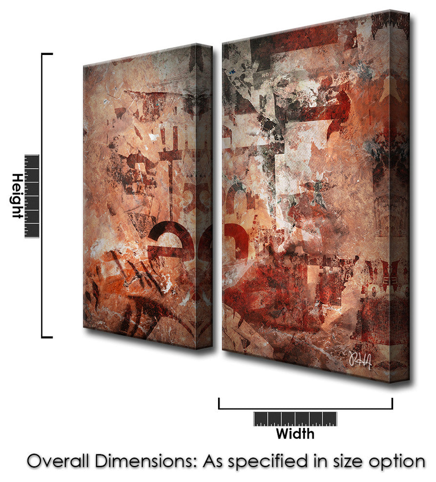 Abstract ABS XB, Canvas Wall Art, 2-Panels 24"x12"