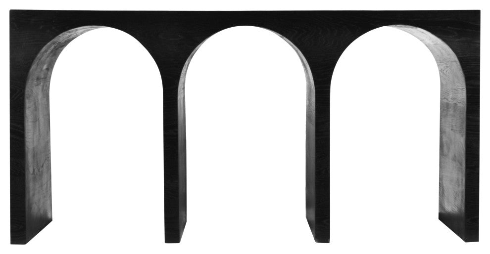 June Black Oak Console Table, Black, 60" W X 18" D X 30" H